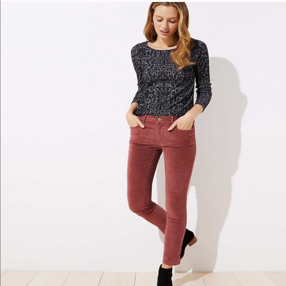 🌟SALE LOFT MODERN SKINNY VELVET JEANS